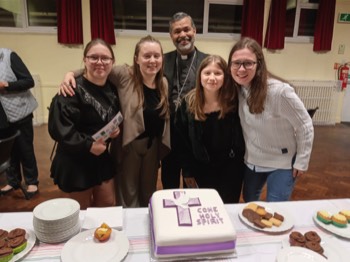  Confirmation Service - The newly confirmed from All Saints with Bishop John & cake 